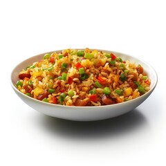 Fried rice plate food meal.