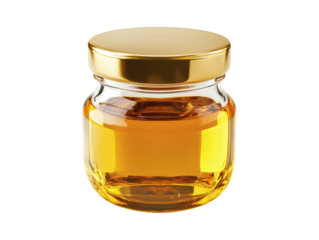Jar of honey isolated on a transparent background 