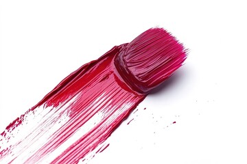 Obraz premium Bold Red Oil Paint Brush Stroke: Vibrant, Artistic Texture for Design Projects. Perfect for backgrounds, banners, and artistic compositions. Add a splash of color to your creative work with this 