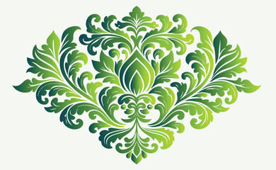green floral ornament.