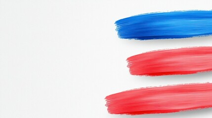 Artistic brush strokes painting abstract blue and red color design