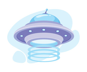 Extraterrestrial Alien Spaceship and Ufo Shuttle Vector Illustration