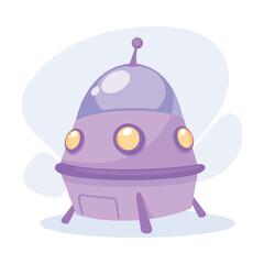 Extraterrestrial Alien Spaceship and Ufo Shuttle Vector Illustration