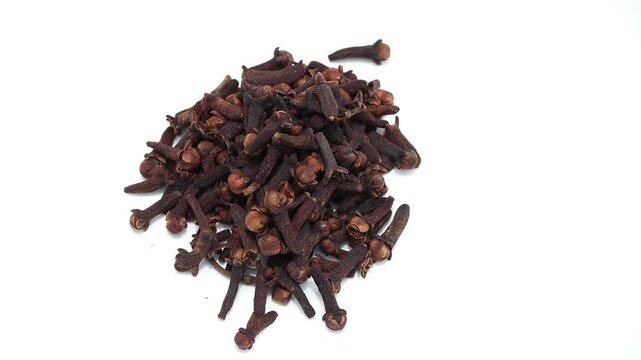 Closeup of Dry Clove or Laung Isolated on White Background