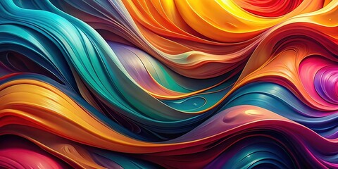 Fototapeta premium Dynamic, flowing wallpaper visuals, panoramic background.