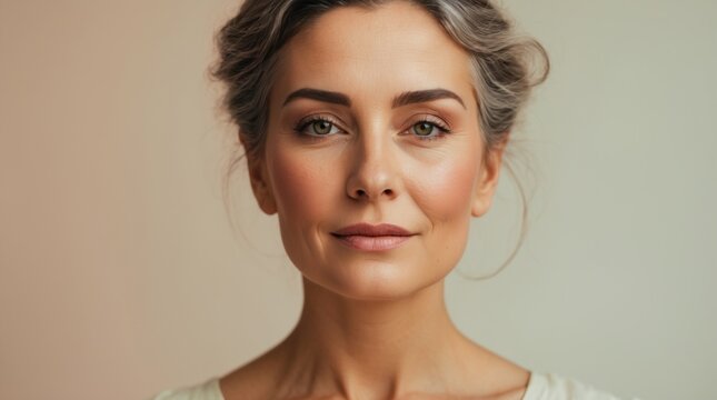 Face portrait of a 40 years old beautiful woman