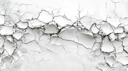Obraz premium Cracked White Texture Background with Geometric Shapes and Patterns