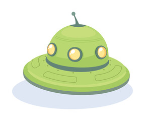 Extraterrestrial Alien Spaceship and Ufo Shuttle Vector Illustration