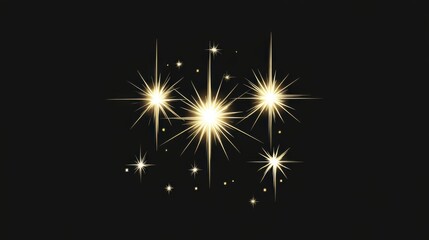 Fototapeta premium Glimmering Vector Star Icons: Ideal for Logo Design and Sparkling Clipart Collections