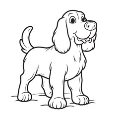 Dog line art vector on white background, Dog  icon.,  Dog vector and illustration on white background Ai Generated 
