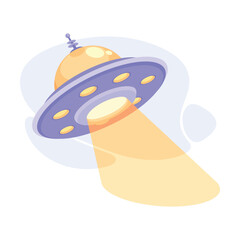 Extraterrestrial Alien Spaceship and Ufo Shuttle Vector Illustration