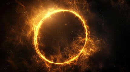 Obraz premium Abstract golden circle effect with a radiant glow and a sophisticated, luxurious atmosphere