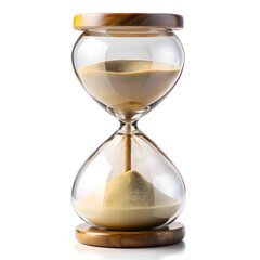 hourglass with sand isolated on white
