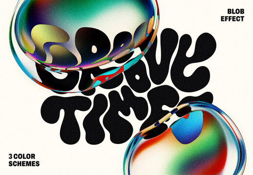 Color Blob Distort Text & Logo Effect Mockup