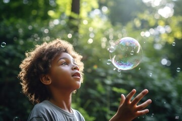Bubble portrait blowing summer.