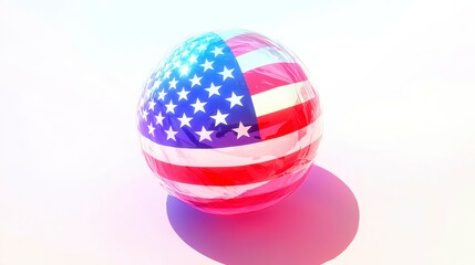 Obraz premium American Flag Sphere Patriotic Symbolism Conceptual Artistic Rendering