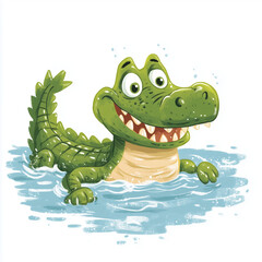 Fototapeta premium crocodile in the water Generative ai