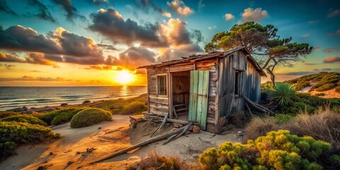 Abandoned Ibiza Beach Shack: Sun-Bleached Ruins & Coastal Decay