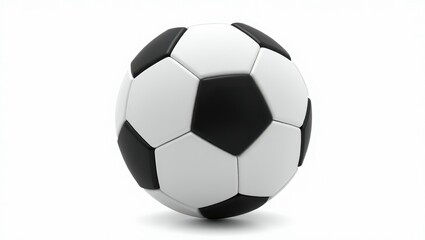 Naklejka premium A classic black-and-white soccer ball resting on a flat surface, symbolizing the spirit of the game.