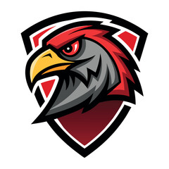 Brave Falcon Head Logo &ndash; Bold Sports Club Mascot Vector Illustration