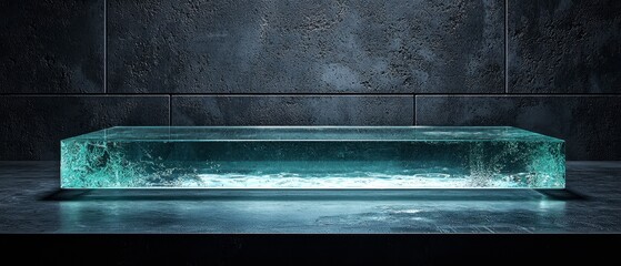 Elegant Low Side Angle Composition of Clear Glass on Dark Surface