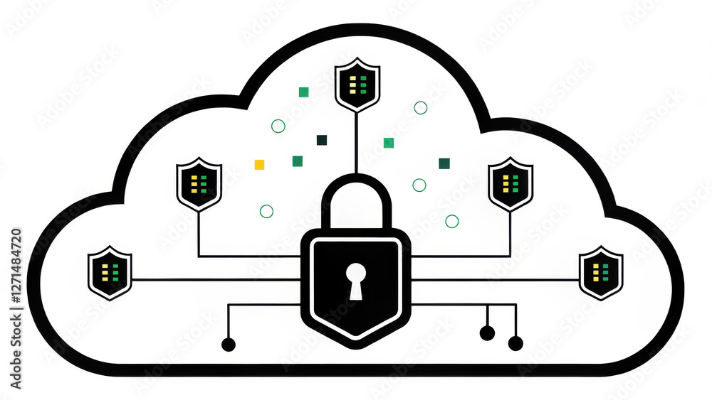 Poster cloud computing system, cloud computing network with secure data protection and encryption