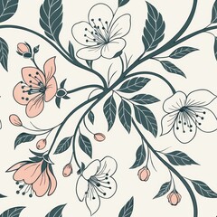 Seamless patterns. Fabric pattern. Vintage floral wallpaper style. textile, Tile 
