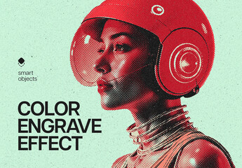 Vintage Engraving Photo Effect Mockup