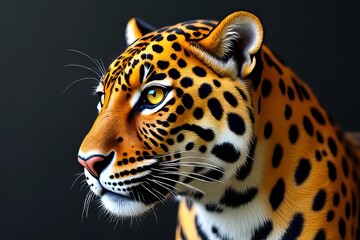 Obraz premium Close-up of a Stunning Leopard's Portrait, Detailed Fur and Eyes