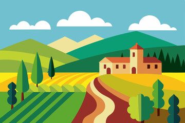 Obraz premium landscape with hills