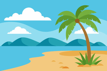 tropical island with palm trees