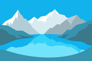 mountain landscape with lake