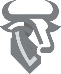 Stylized Bull Head Logo with Sharp Horns and Bold Lines for Strong Branding