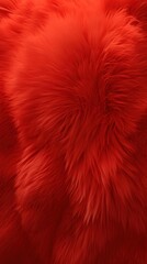 Fototapeta premium Vibrant red fur texture close-up