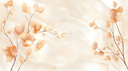 Beige floral wall art; marble background; home decor