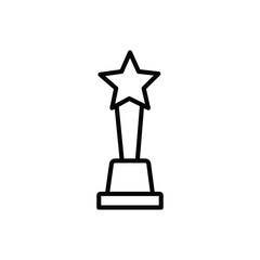 Trophy icon black and white vector sign