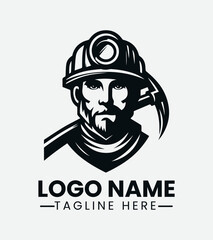 Miner Logo Design, Mining Company Logo, Gold Miner Logo