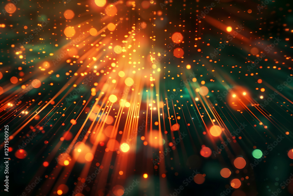 Poster vibrant abstract background with glowing particles and light rays creating a dynamic atmosphere (1)