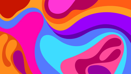 ABSTRACT BACKGROUND HAND DRAWN ORGANIC SHAPES WITH COLORFUL FLAT DESIGN VECTOR TEMPLATE FOR WALLPAPER, COVER DESIGN