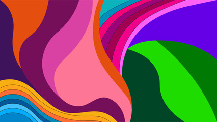 ABSTRACT BACKGROUND HAND DRAWN ORGANIC SHAPES WITH COLORFUL FLAT DESIGN VECTOR TEMPLATE FOR WALLPAPER, COVER DESIGN