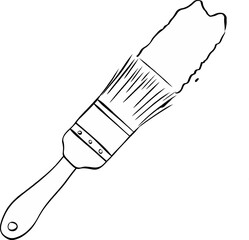 Graphic line vector brush with stroke. Isolated composition on transparent background