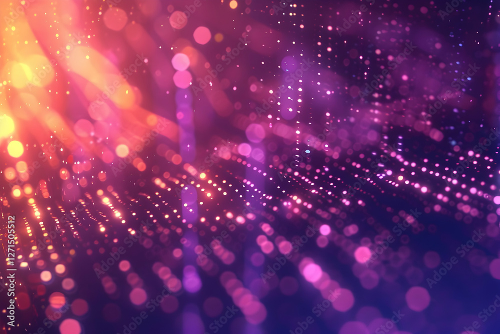 Poster abstract digital background with vibrant bokeh lights creating a dynamic visual effect