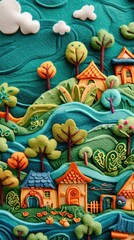 Fototapeta premium Wallpaper of felt Thailand backgrounds embroidery pattern.