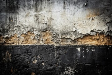 Obraz premium Abstract Grunge Black Concrete Wall Background with White Paint and Text Space - Stock Photo