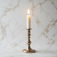 Elegant candle holder on a white background. Generative AI