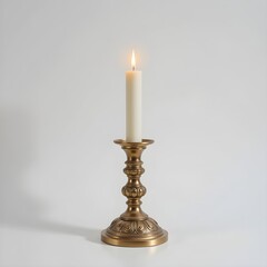 Elegant candle holder on a white background. Generative AI