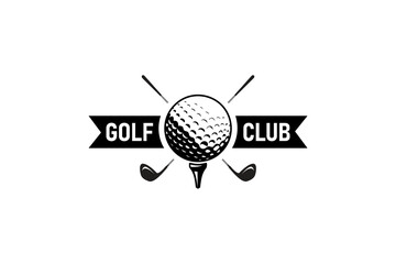 Golf logo template. golf ball icon and club logo vector.