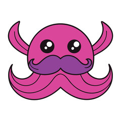 A bold mustache-hipster logo with a vintage vibe, featuring a sleek, curled mustache, retro glasses, and a modern twist—perfect for trendy brands with a classic edge.