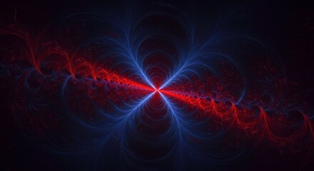 Fototapeta premium Electric Fusion: An abstract, dynamic design showcasing an electric fusion, where vibrant red and blue energy converge in a visually stunning display of power and movement.