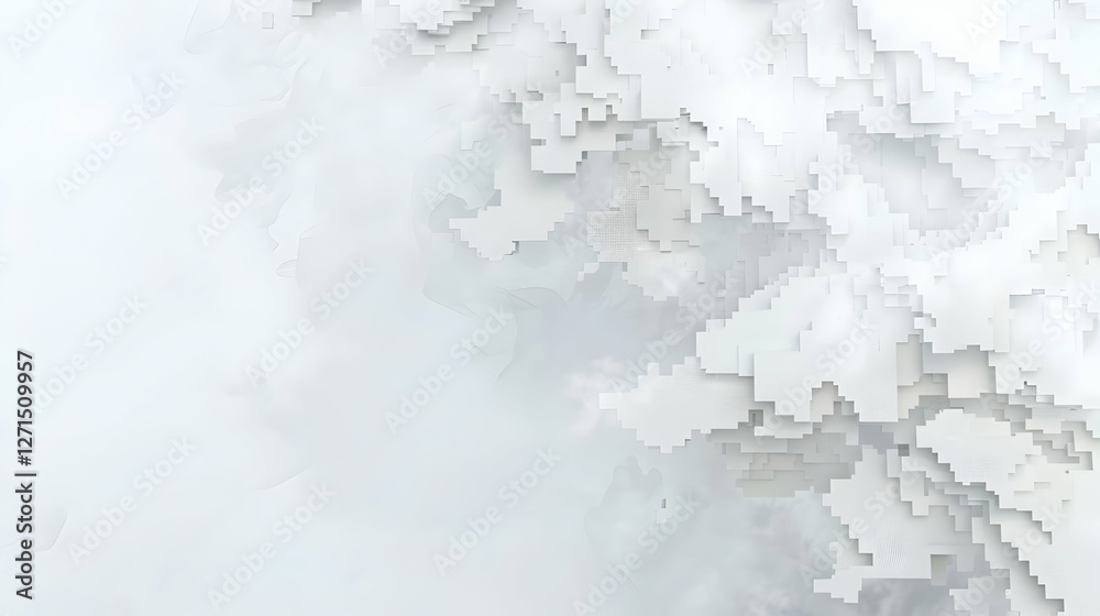 Poster abstract white cloud texture with layered patterns creating a soft, ethereal atmosphere